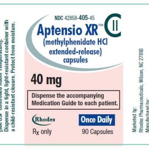 Aptensio XR methylphenidate hydrochloride 40mg  x 1Pack